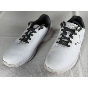 Callaway Golf Shoes Mens Size 7 White Black Leather Spiked Comfort‎ CG220WGY